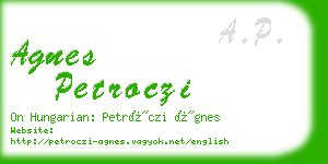 agnes petroczi business card